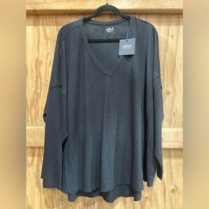ABLE New With Tags Ellen Waffle Top Tee Shirt Dolman Sleeves V Neck Plus Size 2X
